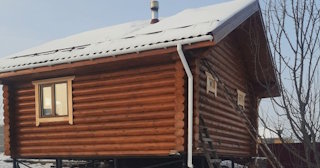 Баня из оцилиндрованного бревна под ключ в Сургуте - от 132756 рублей
